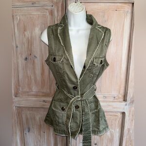 Anthropologie Twill 22 Vest Jacket Top Shirt Women’s Small